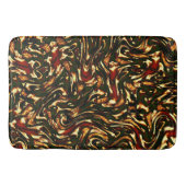 Spoelroodbruine en gele krommen badmat (Voorkant)