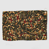 Spoelroodbruine en gele krommen golfhanddoek (Horizontaal)