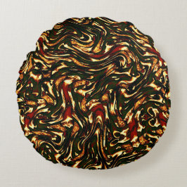 Spoelroodbruine en gele krommen rond kussen