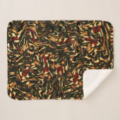 Spoelroodbruine en gele krommen sherpa deken (Voorkant (horizontaal))