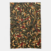 Spoelroodbruine en gele krommen theedoek (Verticaal)