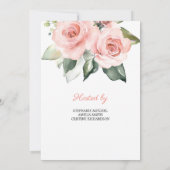 Spoelroos florale en gouden baby shower kaart (Achterkant)