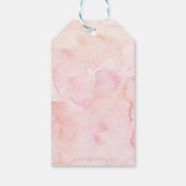 Spoelroze en gouden Waterverf Cadeaulabel (Achterkant)