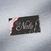 Spoelroze marmernavels op naam  magnetisch visitekaartje (Voorbeeld)