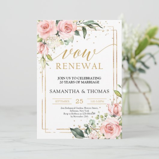 Spoelroze roze rozen goudvochtophoping kaart (Staand voorkant)