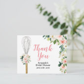 Spoelroze Vrijgezellenfeest snel weggedraaid Bedankkaart (Staand voorkant)