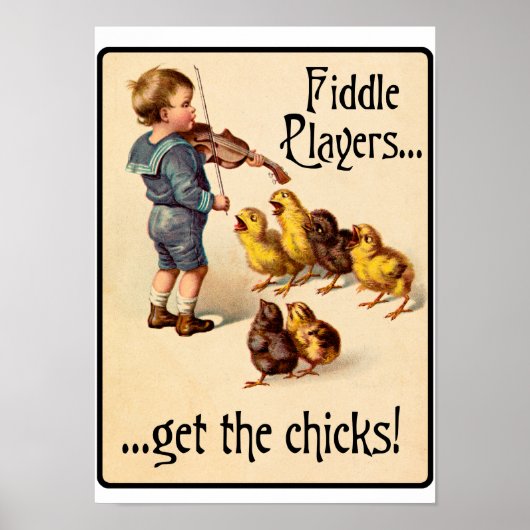 Spoelspelers halen de Chicken Violin Music Poster (Voorkant)