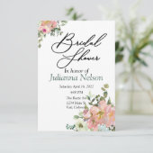 Spoelwater en ruggengraat waterverf florale uitnod kaart (Staand voorkant)