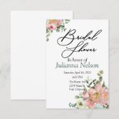 Spoelwater en ruggengraat waterverf florale uitnod kaart (Voorkant / Achterkant)