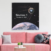 Spoetnik 1 Aardesatelliet Canvas Afdruk (Insitu (Woonkamer))