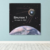 Spoetnik 1 Aardesatelliet Canvas Afdruk (Insitu (Houten vloer))