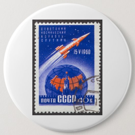 Spoetnik 4 mei 1960 ronde button 6,0 cm (Voorkant)