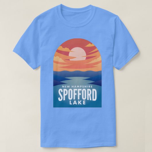 Spofford Lake NH Retro Sunset T-shirt (Design voorkant)