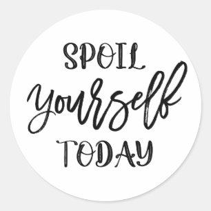 Spoil uzelf vandaag zeep bath bomb or soak ronde sticker