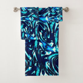 Spoiled blauwe en cyaan curves bad handdoek