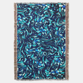 Spoiled blauwe en cyaan curves deken