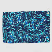 Spoiled blauwe en cyaan curves golfhanddoek (Horizontaal)