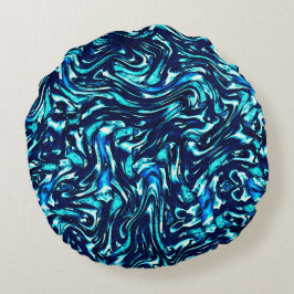 Spoiled blauwe en cyaan curves rond kussen