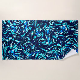 Spoiled blauwe en cyaan curves strandlaken