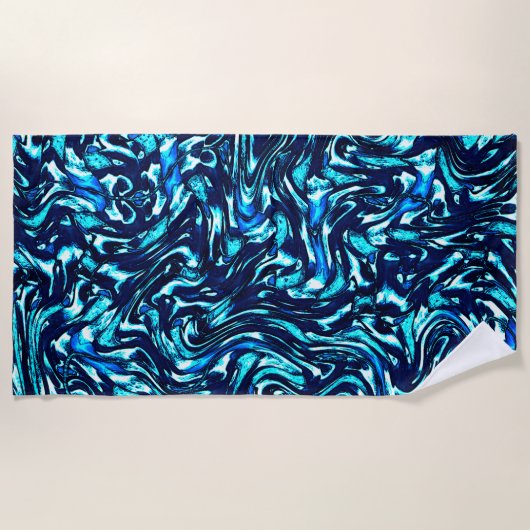 Spoiled blauwe en cyaan curves strandlaken (Voorkant)