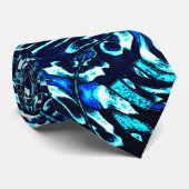 Spoiled blauwe en cyaan curves stropdas (Opgerold)