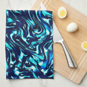 Spoiled blauwe en cyaan curves theedoek (Quarter Fold)