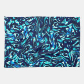 Spoiled blauwe en cyaan curves theedoek (Horizontaal)