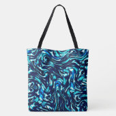 Spoiled blauwe en cyaan curves tote bag (Achterkant)