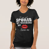 Spoiled by Husband Shirt Design Red Lips Graphic (Voorkant)