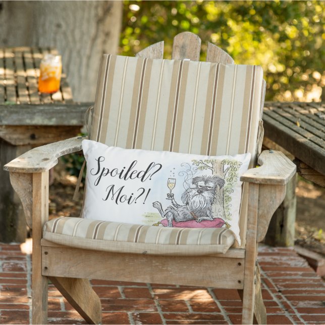 Spoiled Fancy Dog Grey Schnauzer Throw Pillow Buitenkussen (Stoel)