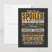 Spoiled Grandson Geweldige Grandma Grandchild Briefkaart (Voorkant / Achterkant)