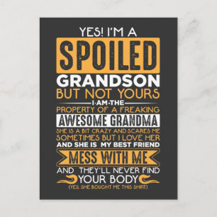 Spoiled Grandson Geweldige Grandma Grandchild Briefkaart