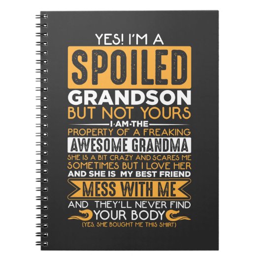 Spoiled Grandson Geweldige Grandma Grandchild Notitieboek (Voorkant)