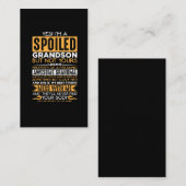Spoiled Grandson Geweldige Grandma Grandchild Visitekaartje (Voorkant / Achterkant)