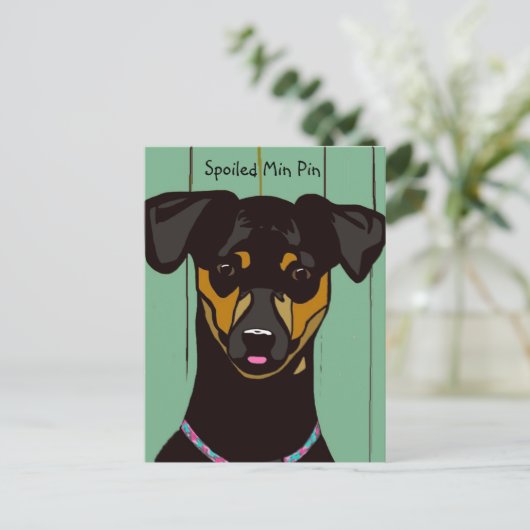 Spoiled Min Pin Briefkaart (Staand voorkant)