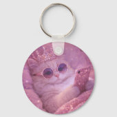 Spoiled Princess Cat Texting in Bed                Sleutelhanger (Voorkant)