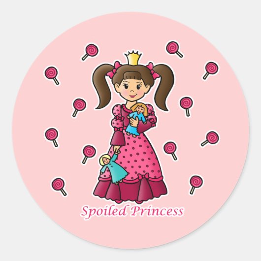 Spoiled Princess Ronde Sticker (Voorkant)