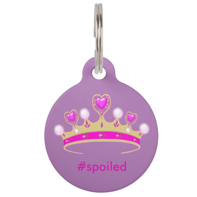 Spoiled prinses Round Large Pet Tag Huisdierpenning (Voorkant)