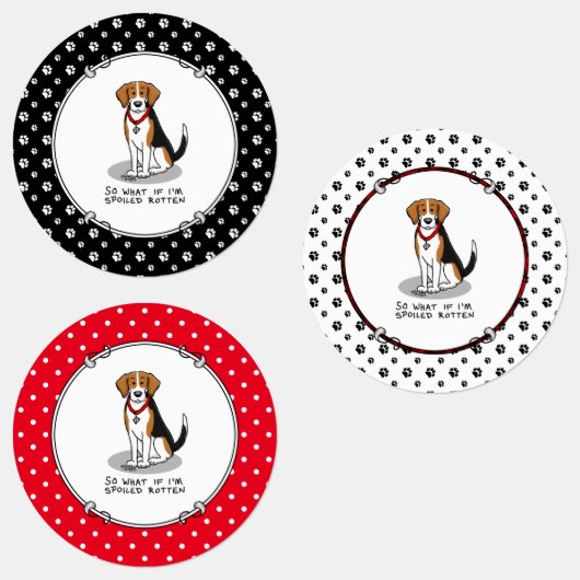 Spoiled Rotten Beagle (tri color 3) Dog Funny Labels (Groep)