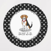 Spoiled Rotten Beagle (tri color 3) Dog Funny Labels (Design 1)