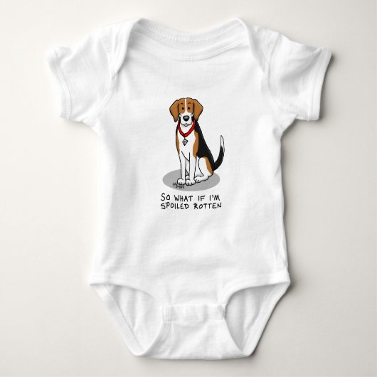 Spoiled Rotten Beagle (tri color 3) Dog Funny Romper (Voorkant)