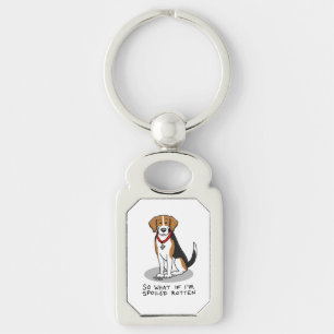 Spoiled Rotten Beagle (tri color 3) Dog Funny Sleutelhanger