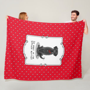 Spoiled Rotten Black Lab Labrador Retriever Dog Fleece Deken
