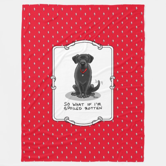 Spoiled Rotten Black Lab Labrador Retriever Dog Fleece Deken (Voorkant)