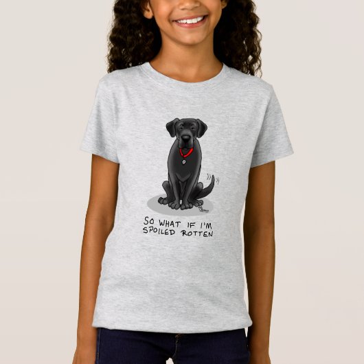 Spoiled Rotten Black Lab Labrador Retriever Dog T-shirt (Voorkant)
