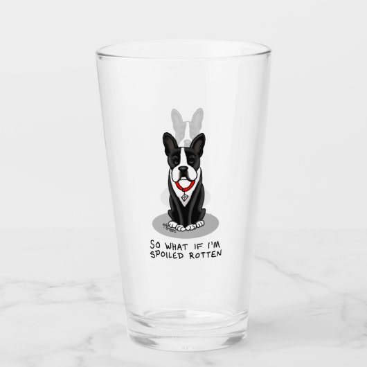 Spoiled Rotten Boston Terrier (zwarte hond) Glas (Voorkant)
