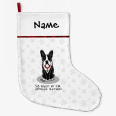Spoiled Rotten Boston Terrier (zwarte hond) Grote Kerstsok (Voorkant)