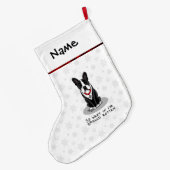 Spoiled Rotten Boston Terrier (zwarte hond) Grote Kerstsok (Achterkant (Hangend))