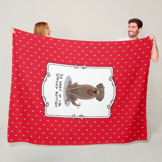 Spoiled Rotten Chocolate Lab Labrador Retriever Fleece Deken (In situ)