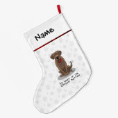 Spoiled Rotten Chocolate Lab Labrador Retriever Grote Kerstsok (Achterkant (Hangend))